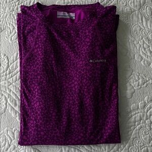 Columbia Dark Purple Patterned Long Sleeve Base Layer